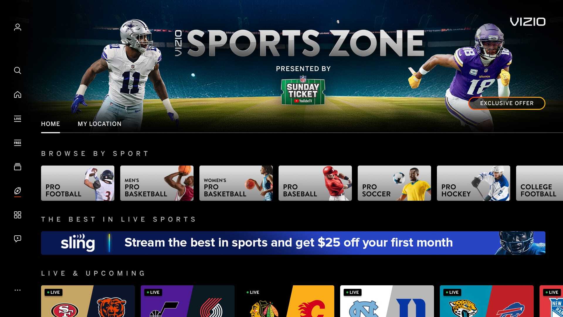 Sports Zone Hub Page