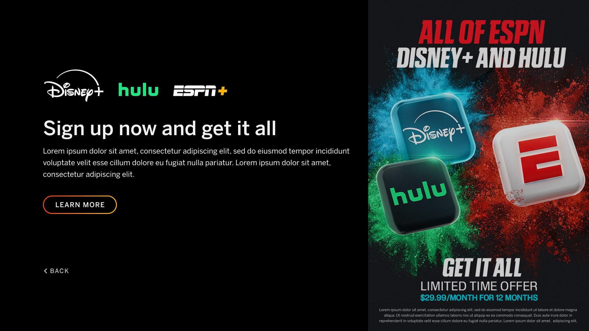 Promo Page - Full Screen