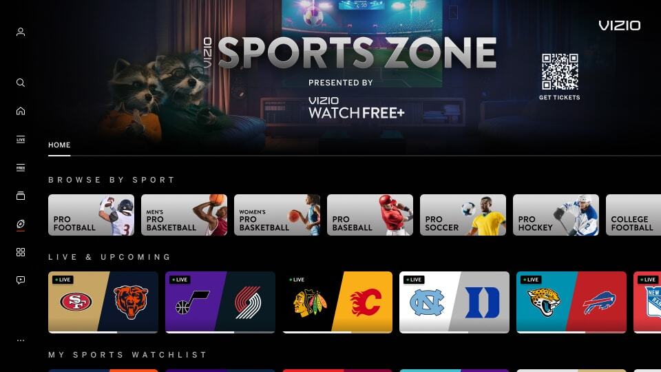 Incorrect- Sports Zone Home Splash - Content