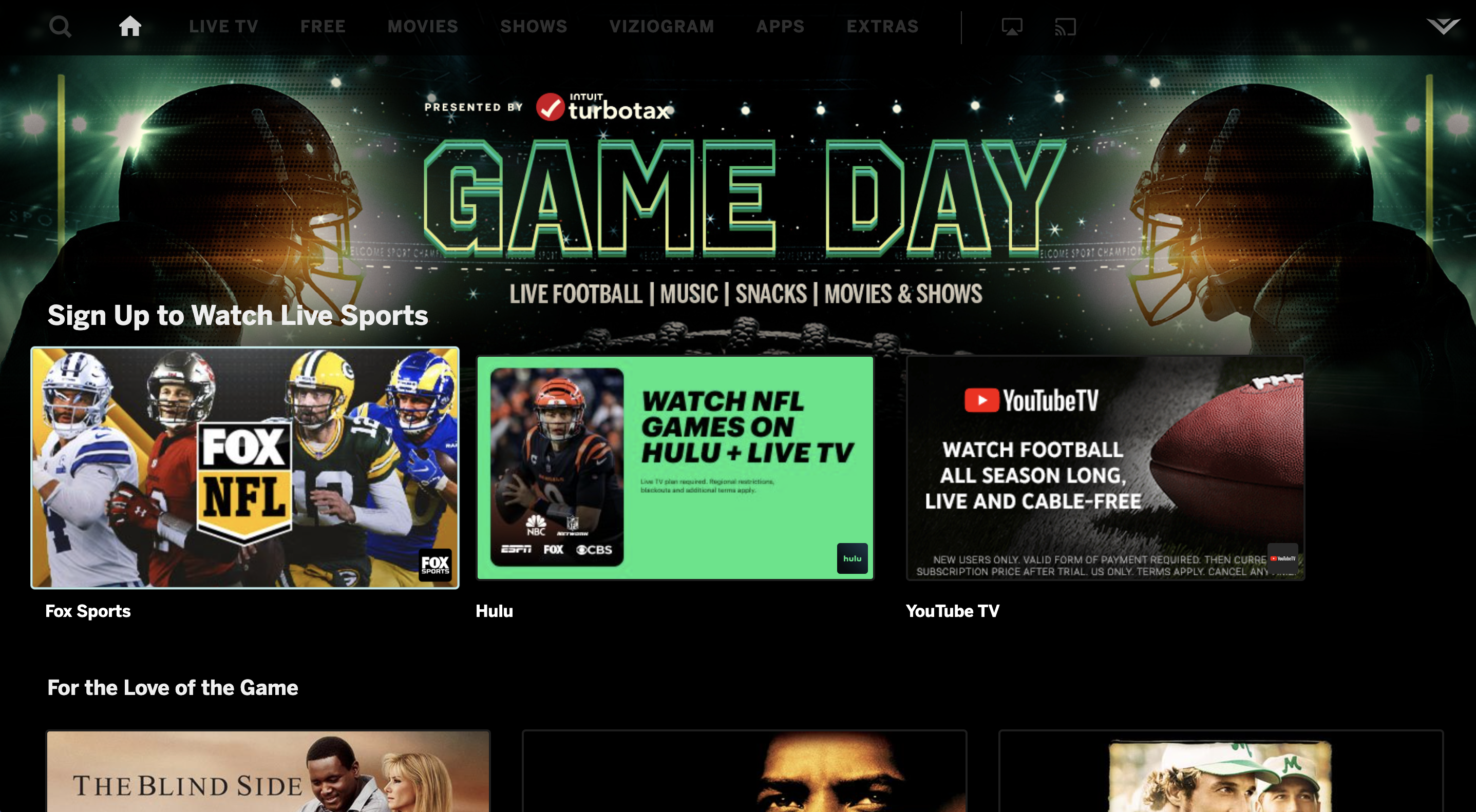 Sponsored Game Day Hub Brings Branded Collections To The VIZIO Home Screen